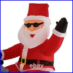 Christmas Masters 6ft Inflatable Santa Claus Riding a Motorcycle Yard Decoration