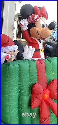Christmas Mickey Mouse & Minnie 6' AirBlown Inflatable Animated Present Gemmy