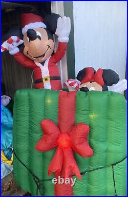 Christmas Mickey Mouse & Minnie 6' Inflatable Animated AirBlown Gemmy Disney