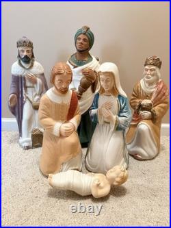 Christmas Nativity Blow Mold Set Poloron NO LIGHTS Tabletop