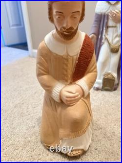 Christmas Nativity Blow Mold Set Poloron NO LIGHTS Tabletop