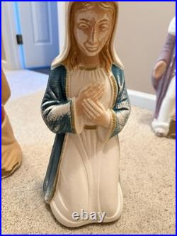 Christmas Nativity Blow Mold Set Poloron NO LIGHTS Tabletop