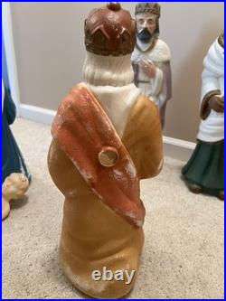 Christmas Nativity Blow Mold Set Poloron NO LIGHTS Tabletop