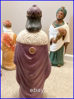 Christmas Nativity Blow Mold Set Poloron NO LIGHTS Tabletop