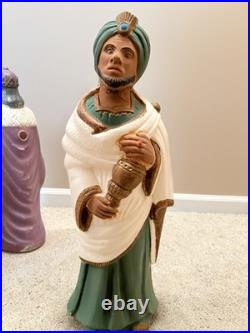 Christmas Nativity Blow Mold Set Poloron NO LIGHTS Tabletop