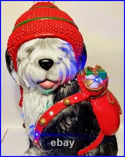 Christmas Santa Sheep Dog Colored LED Lights Blow Mold EXCELLENT CONDITION