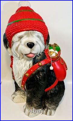 Christmas Santa Sheep Dog Colored LED Lights Blow Mold EXCELLENT CONDITION