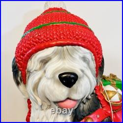 Christmas Santa Sheep Dog Colored LED Lights Blow Mold EXCELLENT CONDITION
