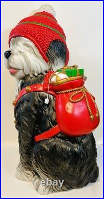 Christmas Santa Sheep Dog Colored LED Lights Blow Mold EXCELLENT CONDITION