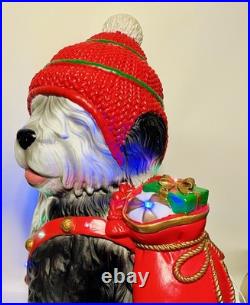 Christmas Santa Sheep Dog Colored LED Lights Blow Mold EXCELLENT CONDITION
