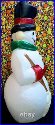 Christmas Snowman Blow Mold 39Tall Empire O24636 U S. A. 1990 No Cracks/No Holes