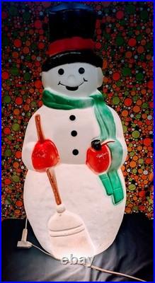 Christmas Snowman Blow Mold 39Tall Empire O24636 U S. A. 1990 No Cracks/No Holes