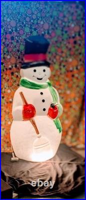 Christmas Snowman Blow Mold 39Tall Empire O24636 U S. A. 1990 No Cracks/No Holes