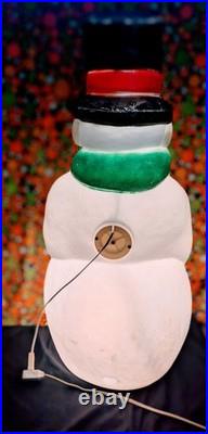 Christmas Snowman Blow Mold 39Tall Empire O24636 U S. A. 1990 No Cracks/No Holes