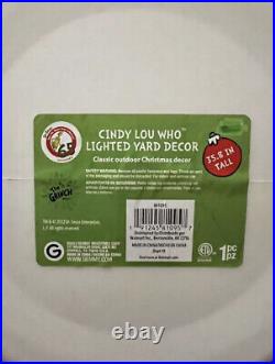 Cindy Lou Who The Grinch Who Stole Christmas 36 Lighted Blow Mold Gemmy NEW