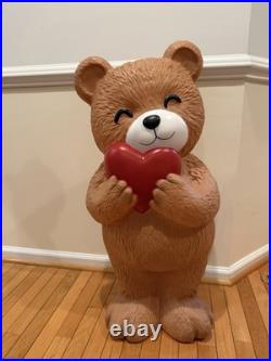 Cracker Barrel 3 Ft Valentine Bear Hugging Heart Blow Mold Valentine's Day Decor