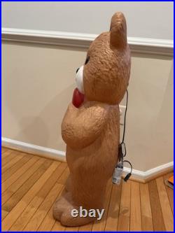 Cracker Barrel 3 Ft Valentine Bear Hugging Heart Blow Mold Valentine's Day Decor
