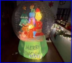 Customized Gemmy 6ft Inflatable Grinch Snowglobe Christmas Yard Decoration