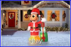 DISNEY Giant Mickey Mouse With Gifts Christmas Airblow Inflatable Lights Up 7ft
