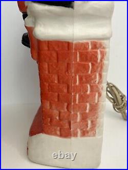 Dapol 17 Lighted Blow Mold Christmas Santa Sitting Chimney Fireplace WORKS