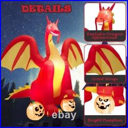 Decoracion de Halloween Dragon de Fuego Gigante Inflable de 10ft con luces LED