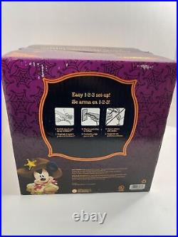 Disney Gemmy Inflatable Halloween 6.56ft Mickey Minnie behind tree with pumpkin
