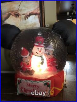 Disney Mickey Minnie Christmas Snow Globe Yard Inflatable