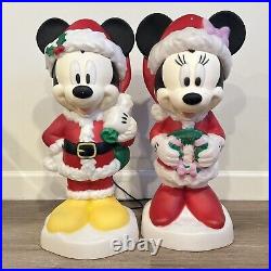 Disney Mickey and Minnie Mouse 24 Blow Molds Lighted Holiday Christmas Gemmy