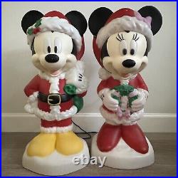 Disney Mickey and Minnie Mouse 24 Blow Molds Lighted Holiday Christmas Gemmy