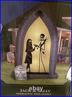 Disney Nightmare Before Christmas Airblown Inflatable Jack & Sally 7ft Halloween