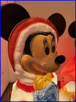 Disney Santa's Best Mickey and Minnie Mouse Christmas Blow Molds 33 1/2 Vintage