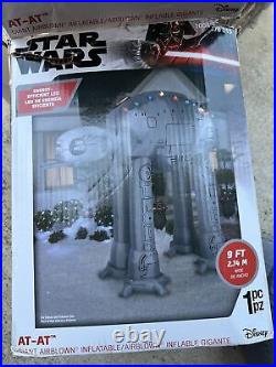 Disney Star Wars AT-AT Giant Airblown Inflatable Reindeer With Lights 8.5' RARE