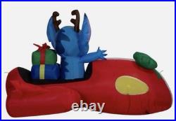 Disney Stitch 6ft Red Hover Car Lighted CHRISTMAS Inflatable Sleigh Ship Racecar