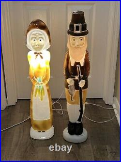 Don Featherstone Union Thanksgiving Pilgrim Couple Blow Mold Man Woman