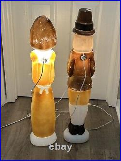 Don Featherstone Union Thanksgiving Pilgrim Couple Blow Mold Man Woman