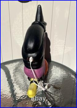 Don Featherstone Vintage Blowmold Purple Witch Riding Broom Light Halloween Deco