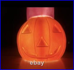Don Featherstone Vintage Blowmold Purple Witch Riding Broom Light Halloween Deco