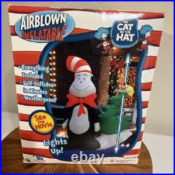 Dr. Seuss CAT IN THE HAT Christmas Airblown Inflatable 8 Ft Tall NIB Lights