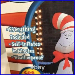 Dr. Seuss CAT IN THE HAT Christmas Airblown Inflatable 8 Ft Tall NIB Lights