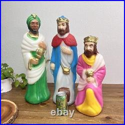 EMPIRE Christmas Blow Molds THE 3 WISE MEN Nativity withLights 18 23 Rare Size