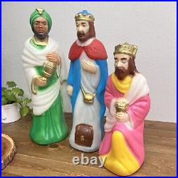 EMPIRE Christmas Blow Molds THE 3 WISE MEN Nativity withLights 18 23 Rare Size