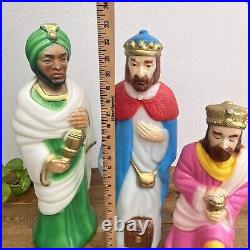 EMPIRE Christmas Blow Molds THE 3 WISE MEN Nativity withLights 18 23 Rare Size