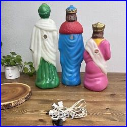 EMPIRE Christmas Blow Molds THE 3 WISE MEN Nativity withLights 18 23 Rare Size