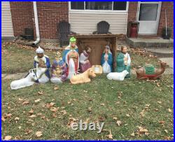 EMPIRE Vintage Blow Mold Nativity Complete Set 11 PEICE Some In Original Boxes