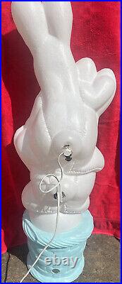 Easter Bunny Rabbit Vintage Blow Mold 3 Tier Stacked Basket Lighted