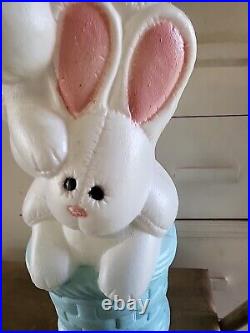 Easter Bunny Rabbit Vintage Blow Mold 3 Tier Stacked Basket Lighted Rare READ