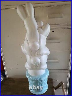 Easter Bunny Rabbit Vintage Blow Mold 3 Tier Stacked Basket Lighted Rare READ