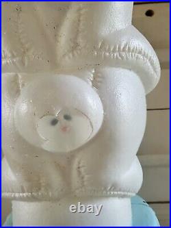 Easter Bunny Rabbit Vintage Blow Mold 3 Tier Stacked Basket Lighted Rare READ