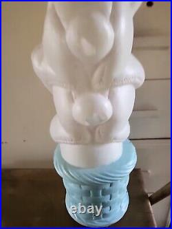 Easter Bunny Rabbit Vintage Blow Mold 3 Tier Stacked Basket Lighted Rare READ