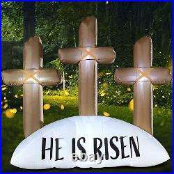 Easter He Is Risen Cross Airblown Inflatable Decor Outdoor LED Blow Up Lawn Yard